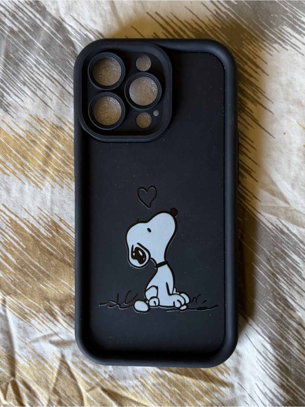 iPhone 13 PRO Black Snoopy Soft Silicone Phone Case